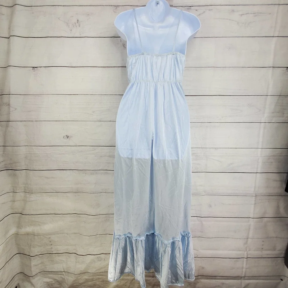 Vintage Chemise Ruffle Maxi Sleepwear Nightgown - Picture 3 of 5